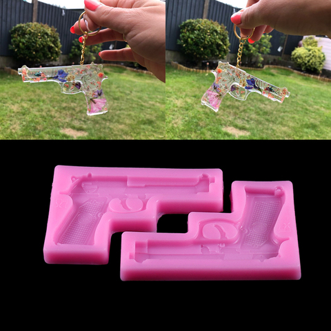 1pcs Pistol Shape Epoxy Resin Silicone Mold 3D Gun Toy Chocolate Pastry Biscuits Molds Epoxy Resin Moulds For DIY Jewelry Making ► Photo 1/6