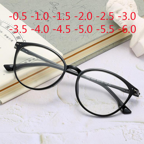 Cat Eye Clear Lens Women Optical Eyewear Myopia Spectacle Glasses -0.5 -1.0 -1.5 -2.0 -2.5 -3.0 -3.5 -4.0 -4.5 -5.0 -5.5 -6.0 ► Photo 1/6