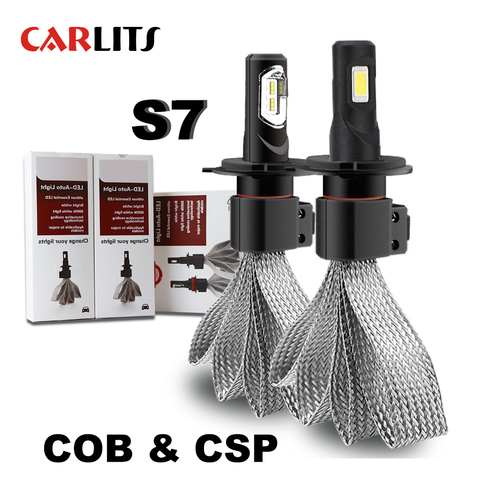 2PCS S7 H4 LED H7 Car Headlight Bulbs H1 H8 H9 H11 HB5 9005 HB3 9006 HB4 H3 H27 60W 6000K CSP 12000LM Lamp Auto Bulb Light CJ ► Photo 1/6