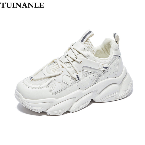TUINANLE Women Chunky Sneakers Running Shoes Fashion New Female Black White Platform Thick Sole Casual Woman Vulcanize Shoes ► Photo 1/6