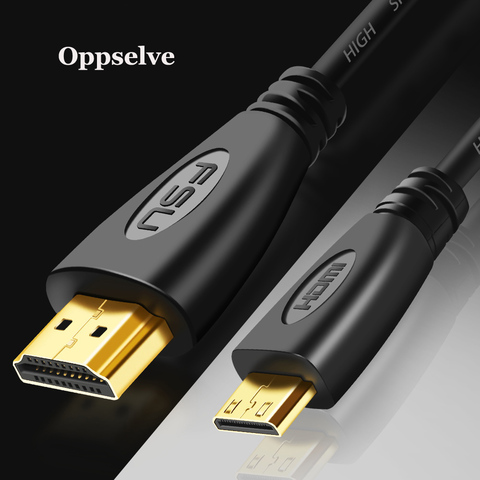 Oppselve Micro HDMI to HDMI Cable 1080p 3D High Speed Adapter Gold Plated Plug for Camera Monitor Projector Notebook 1M 1.5m 5M ► Photo 1/6
