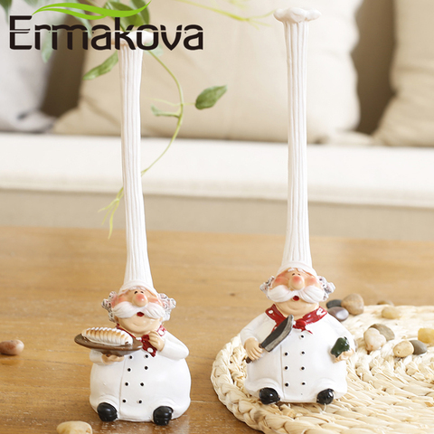 ERMAKOVA 2 Pcs/Set Resin Chef Figurine Cake Bakery Chef Cook Statue Cooking Chef Figurine Home Kitchen Restaurant Bar Cafe Decor ► Photo 1/6