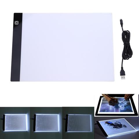 New Graphics Tablet A4 LED Drawing Tablet Thin Art Stencil Drawing Board Light Box Tracing Table Pad Three-level Dropshipping ► Photo 1/6
