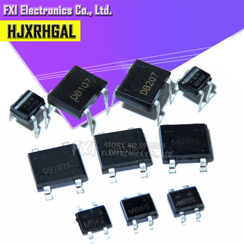 20PCS MB6F MB6S MB10S MB6M DB107S DB157S DB207S DB107 DB207 Rectifier Bridge SOP DIP Bridge Stack 0.5A 1A 600V 1000V ► Photo 1/2