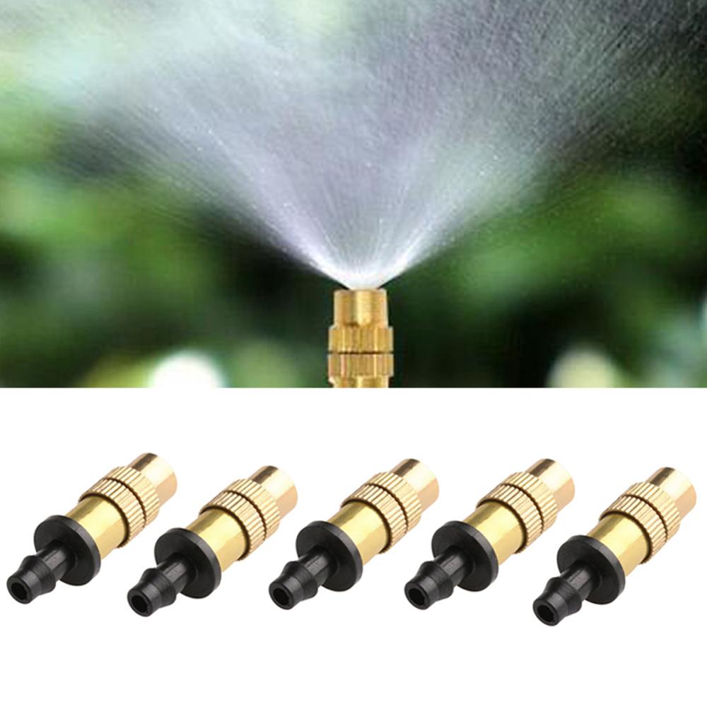 2x Brass Spray Misting Nozzle Sprayer Adjustable Outdoor Sprinkler Barb/ Thread 