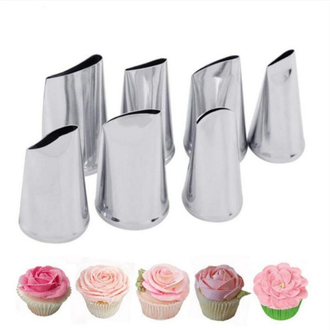 7pcs/set Cake Decorating Tips Set Cream Icing Piping Fondant Rose Nozzle Pastry Tools Fondant Decorating Tools Tulip Molds ► Photo 1/6