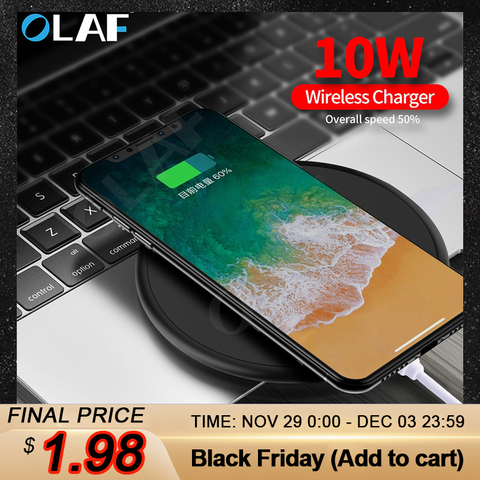 OLAF Wireless Charger Receiver for iPhone Xs Max X 8 Plus 10W Fast Charging Pad for Samsung Note 9 S10 Plus Qi Wireless Charger ► Photo 1/1