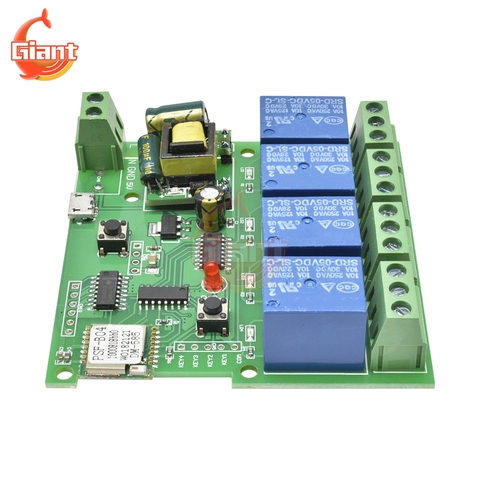 AC 220V Smart Remote Control WIFI Wireless Switch Module 4CH 4 Channel 10A Relays Switch Control Delay Relay IOT For Smart Home ► Photo 1/6