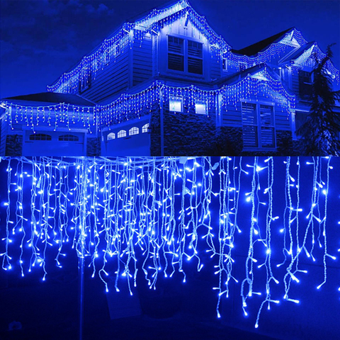 5M Christmas Lights Outdoor Waterproof Curtain Icicle Garland String Lights Droop 0.4-0.6m Decoration for Eaves Garden Lights ► Photo 1/1