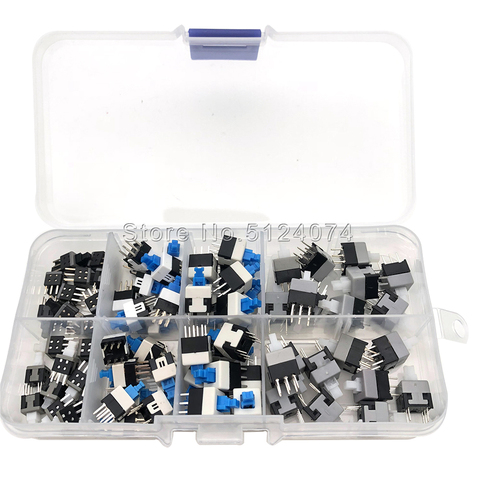 80pcs/lot 8 kinds/box Push Button/key switch box 5.8*5.8/7*7/8*8/8.5*8.5MM self-locking switch unlocked ► Photo 1/1