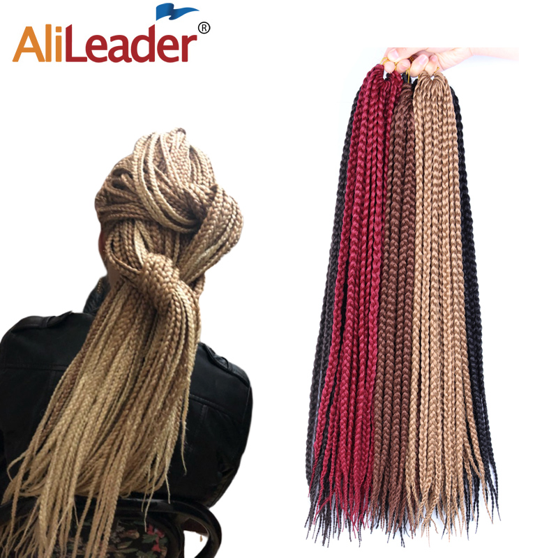 Buy Online Alileader Crochet Braid Box Braids Long High Temperature Synthetic Braiding Hair Black Burgundy Blond Brown Crochet Hair Alitools