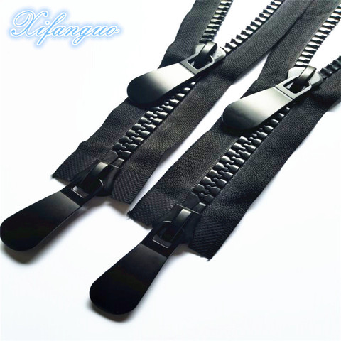 15# 60cm-120cm Double head  Resin Zippers Double Slider Single Puller Open-end Auto Lock Long Zip for Jacket ► Photo 1/4