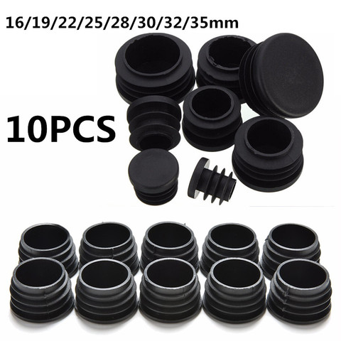 10Pcs/lot Pipe End Blanking Caps Bung Tube Insert Plug Round Black Diameter 16/19/22/25/28/30mm ► Photo 1/6