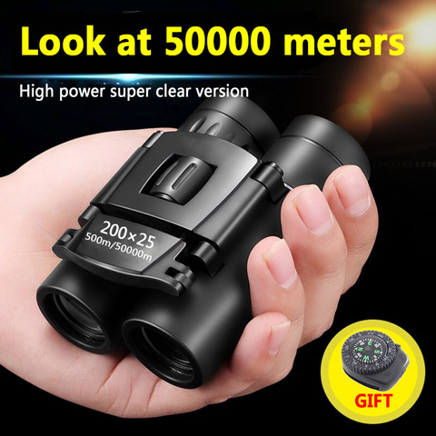 Mini Portable Zoom HD 50000M Telescope Binoculars Powerful 200x25 Folding Long Range Low Light Night Vision Smartphone ► Photo 1/6