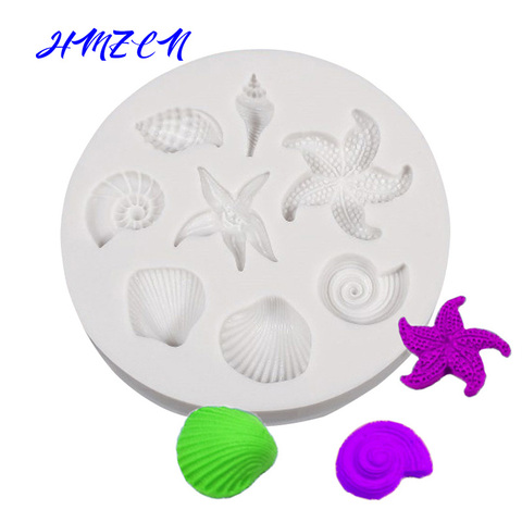 Cake Decoration Tools DIY Sea Creatures Conch Starfish Shell Fondant Cake Candy Silicone Molds Creative DIY Chocolate Mold ► Photo 1/4