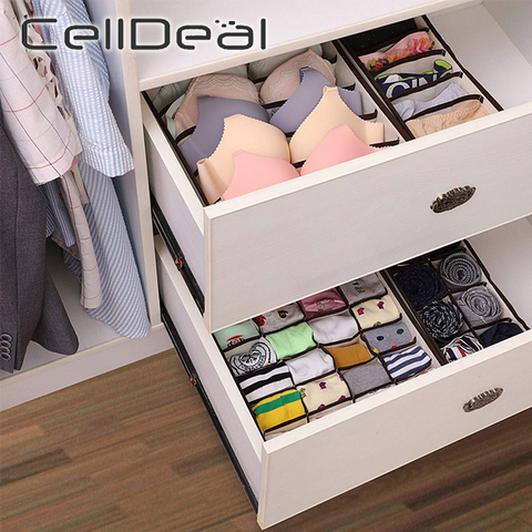 Underwear Drawer Organizers Divider, Bra Drawer Organizers, Lingerie  Storage Bins, Closet Organizers Boxes, Foldable Drawer Organizer Closet  Storage Box For Underwear Bra Socks (6 Grids) 