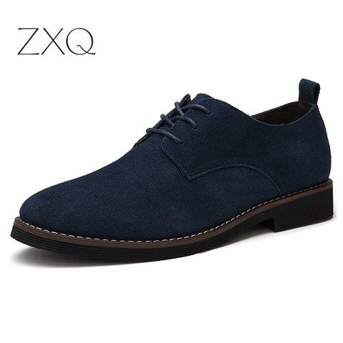 Brand Italy Shoes Man Oxford Shoes Fashion Nubuck Genuine Leather Anti Slip Lace-Up Oxford Moccasins Flat Men Shoes ► Photo 1/6