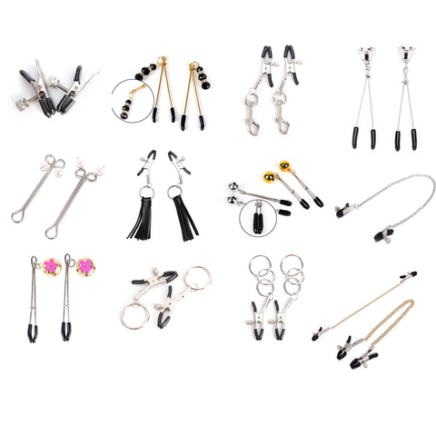 Female Breast Massager Nipple Clips With Bells Chains Rings Labia Breast Nipple Clamps Sex Bondage Exotic Accessories Sexy Toys ► Photo 1/6