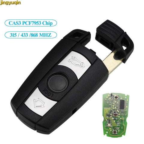 jingyuqin Remote Car Key 315/433/868MHZ FSK CAS3 ID46 PCF7953 Chip For BMW 1 3 5 7 Series X5 X6 Z4 Smart Key Control 3 Button ► Photo 1/5