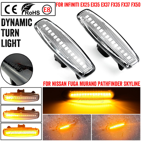 Side Marker Light LED Dynamic Turn Signal Lamp For Infiniti EX25 EX35 EX37 FX35 FX37 G25 G35 Q40 Q60 Q70 QX50 QX70 M25 M37 JX35 ► Photo 1/6