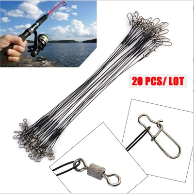 20PCS Anti Bite Steel Fishing Line Steel Wire Leader With Swivel Fishing Accessory Lead Core Leash Fishing Wire 15CM-50CM ► Photo 1/4