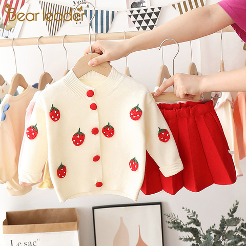 Bear Leader Christmas Girls Cartoon Stawberry Clothing Set Autumn Kids Knitted Sweet Outfit Kids Casual Clothes Princess Suit ► Photo 1/6