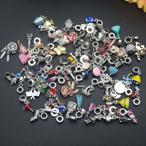 10/20/30pcs/Lot Mix Big Hole Beads Enamel Charms For Jewelry Making  Supplies DIY Bracelets