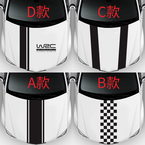 Chunmu Customization WRC Stripe Car Covers Vinyl Racing Sports Decal Head Car Sticker for Ford focus Cruze Renault Accessories ► Photo 1/5