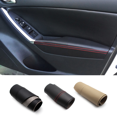 for Mazda CX-5 2012 2013 2014 2015 2pcs Microfiber Leather Door Handle Panels Armrest Covers Protective Trim with Mount Fittings ► Photo 1/6