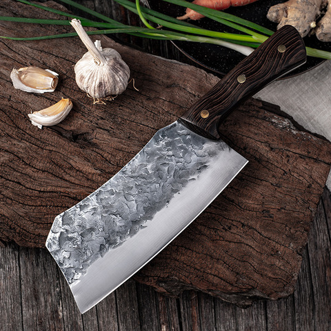 SHUOJI Handmade Forged Chopper Knife Kitchen Traditional Chopping Cleaver Knives Household Dual-purpose Chef Slicing Cutlery ► Photo 1/6