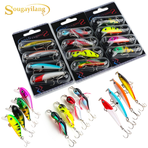 Sougayilang 4Pcs/Card Fishing Fishing Lure Set Wobbler Hard Fishing Baits Anti-corrosion Hook Bass Fishing Bait Fishing Tackle ► Photo 1/6