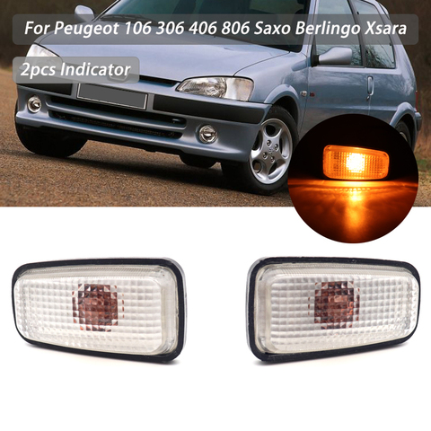2X 12V 55W Side Marker Light Repeater Lamp Blinker For Peugeot 106 306 406 806 Citroen Saxo Berlingo Xsara Side Indicator 632567 ► Photo 1/6