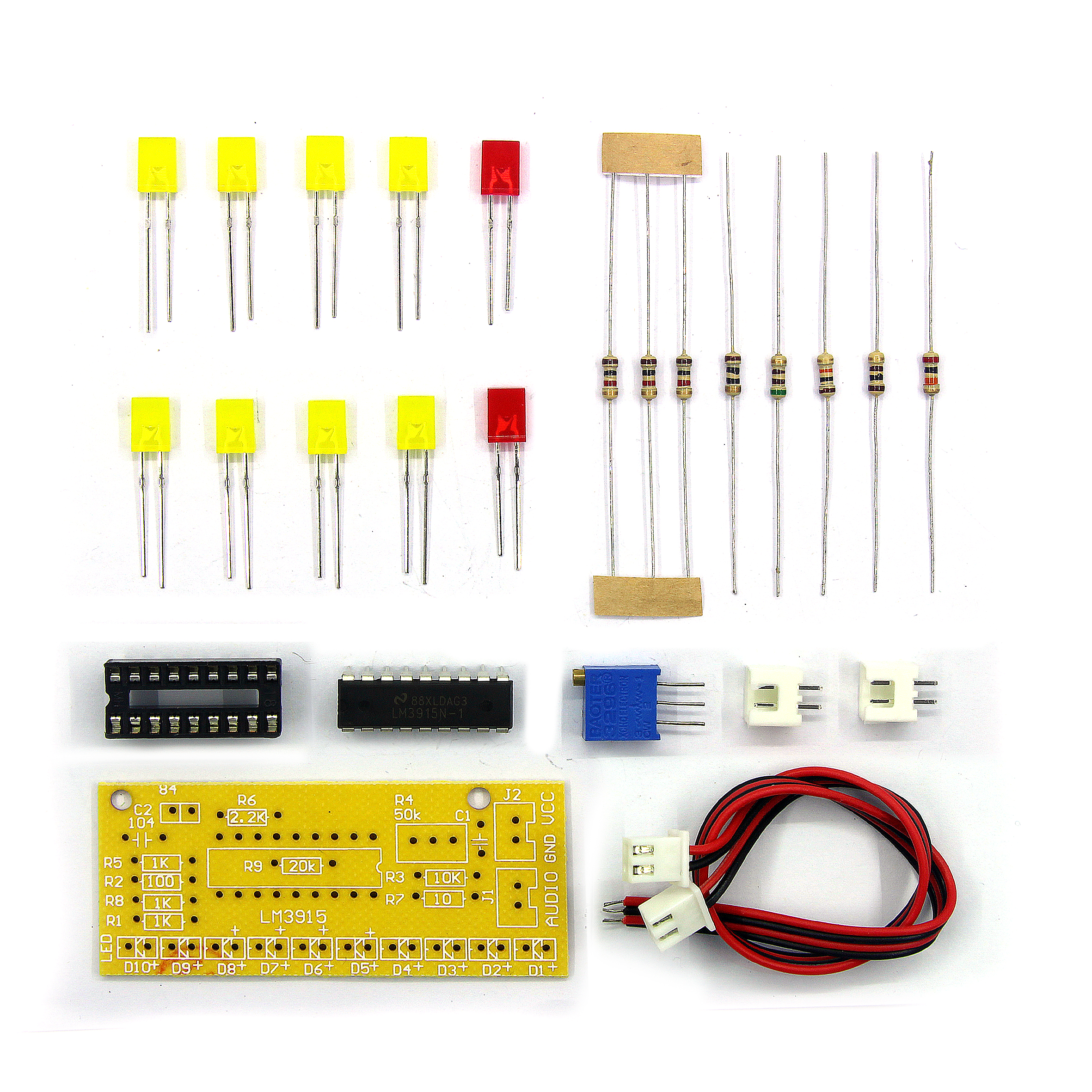LM3915 10 LED Sound Audio Spectrum Analyzer Level Indicator Kit DIY