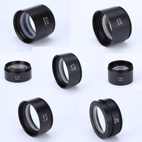 Microscope Parts 0.3X 0.5X 0.7X 0.75X 1X 2X Barlow Lens Stereo Microscope Lens Accessories Auxiliary Objective Lens 48mm Thread ► Photo 1/6