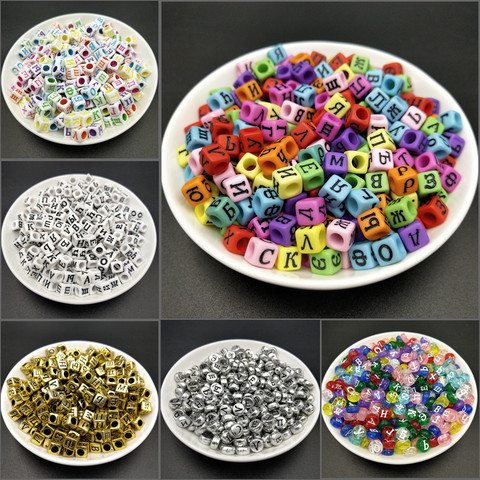 Multi Russian Alphabet 100pcs Acrylic Round/Square Letter Loose Beads For Jewelry Making DIY Bracelet Necklace Bead Accessories ► Photo 1/6
