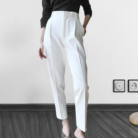 High Waist Pants Women Spring Autumn Ankle Length Women Casual Suit Pencil Pants Trousers ► Photo 1/6