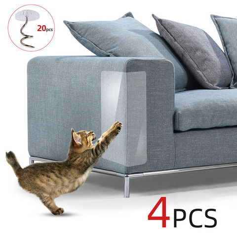 4pcs Couch Cat Scratch Guards Mat Scraper Cat Tree Scratching Claw Post Protector Sofa For Cats Scratcher Paw Pads Pet Furniture ► Photo 1/6