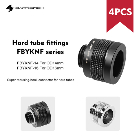 Barrow Hard Tube Fittings, 4pcs, Wolverine series Enhanced Anti shedding Fitting, For OD14/16mm Hard Tubes ► Photo 1/6