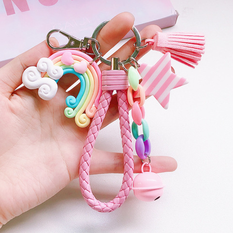 1pc Mini Star & Colorful Star & Macaron Color Keychain Key Ring Part For Car  Key