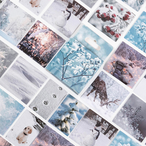 46 pcs/box Snow sound series Decorative Stationery Planner Stickers Scrapbooking DIY Diary Album scenery Stick Lable ► Photo 1/5