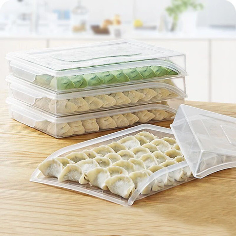 Food Preservation Box Refrigerator Food Storage Box Kitchen Accessories Organizer Dumplings Vegetable Egg Holder Stackable Clear ► Photo 1/6