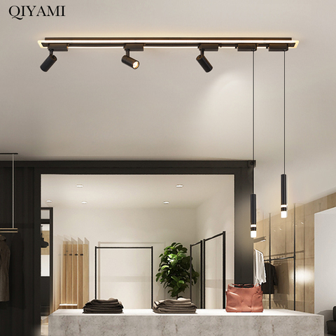 Modern Led Ceiling Spotlights For Background Wall Living Room Study Freely Collocation Track Lighting Black Iron Acrylic Lamps ► Photo 1/6