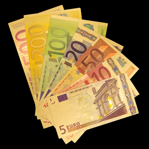 Gold Banknote Euro 5.10.20.50.100.200.500 ECU Replica Money Banknote Collection ► Photo 1/6