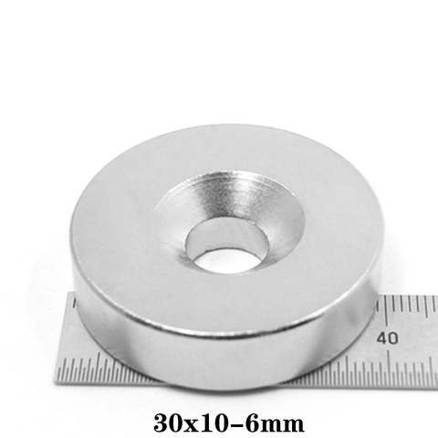 1~10PCSpcs 30x10-6 Powerful Magnets 30*10 mm Hole 6mm Permanent Round Countersunk Neodymium Magnetic Magnet 30X10-6mm 30*10-6 mm ► Photo 1/6