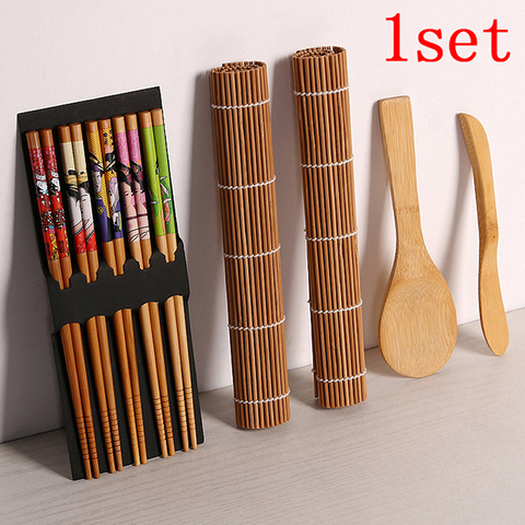 13pcs/set Sushi Maker Set DIY Bamboo  Rice Sushi Making Kits Roll Cooking Tools Chopsticks Spoon Sushi Blade Sushi Curtain ► Photo 1/6