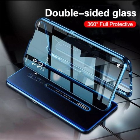 Metal Double Side Tempered Glass Cases For OPPO A52 A72 A92 A91 Realme 6 Pro A8 A31 2022 360 Cover Magnetic Phone Cases Funda ► Photo 1/6
