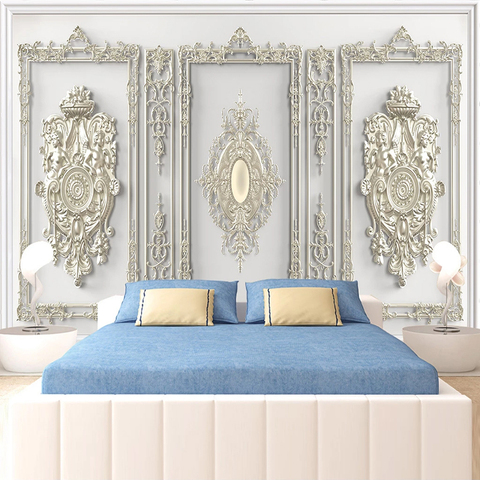 Custom Mural Wallpaper European Style 3D Golden Relief Living Room TV Background Wall Papers Home Decor Bedroom Papier Peint 3D ► Photo 1/5