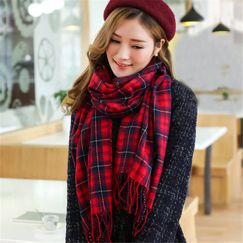 Fashion Warm Plaid cashmere Scarves For Women Winter Scarf Luxury Brand Shawl lady elegant Pashmina Foulard Femme bufanda mujer ► Photo 1/6