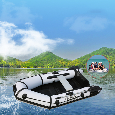 3 person 2.3m length rowing boats PVC inflatable wooden floor boat speed boat ► Photo 1/5