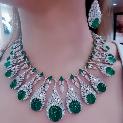 GODKI DUBAI 2pcs Bridal Zirconia Necklace earring Sets For Women Wedding Party Jewelry Sets CZ Crystal Wedding Jewelry Sets 2022 ► Photo 1/2